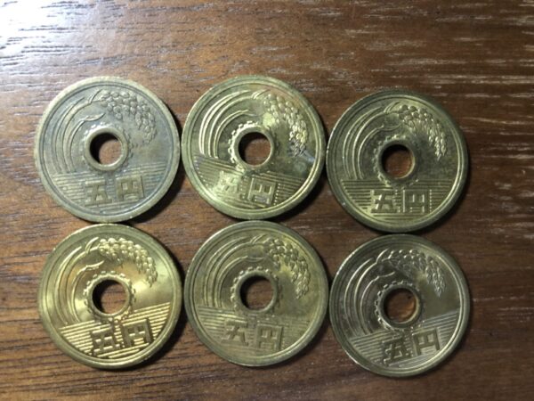 ５円玉にてなんちゃって「真田六文銭」